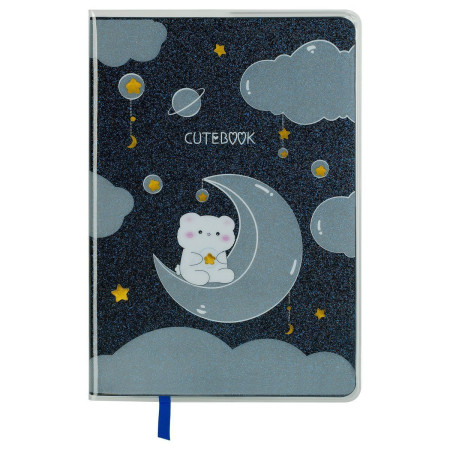 Записная книжка А5 80л. MESHU "Cutestar" ЛАЙТ, кожзам, съемная пластиковая обложка с дизайном, пантон, белила, блок в линию RE-MS_53503