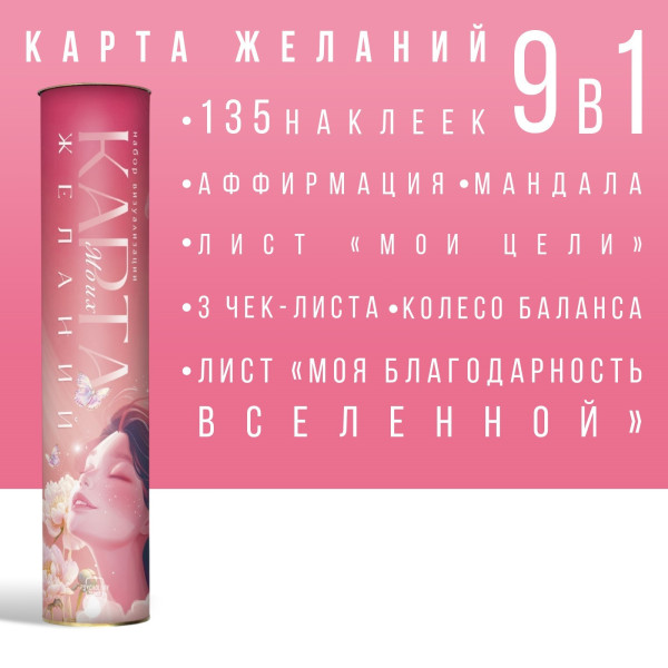 Карта желаний "Все сбудется" в тубусе SIM-10547703