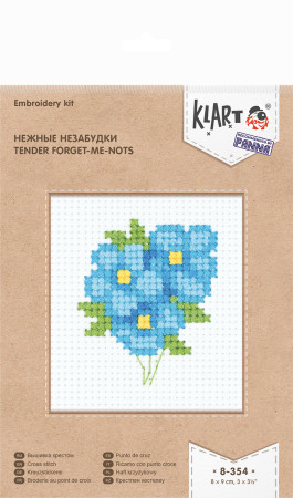 Набор для вышивания KLART "Нежные незабудки" 8 х 9 см 8-354