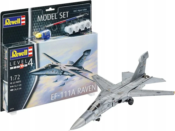 Сборная модель: REVELL Самолёт радиоэлектронной борьбы EF-111A Raven 1:72, подарочный набор UT-64974