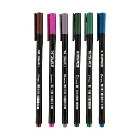 Набор цветных линеров SKETCHMARKER Artist fine pen Intense 6 цв, в картонной упаковке MPSMFP-6set3