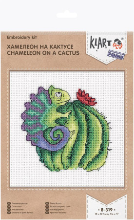 Набор для вышивания KLART "Хамелеон на кактусе" 13 x 12.5 см 8-319