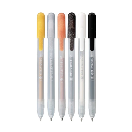 Ручки гелевые SAKURA Gelly Roll, выдвижные, специальный набор 6 цветов RTPXGBRAMIX6