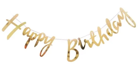 Гирлянда Happy Birthday (курсив), золото 500 см  SF-521176