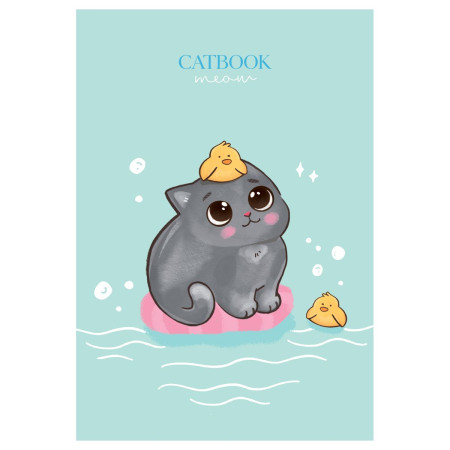 Блокнот А6 40л. MESHU "Cat book" на отрывной склейке, матовая ламинация, выборочный УФ-лак RE-MS_54397