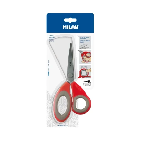 Ножницы канцелярские MILAN 19 см, красно-серые ML-BWM10264