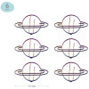 Скрепки фигурные 23 мм MESHU "Planets" 6 шт пакет с европодвесом RE-MS_41583