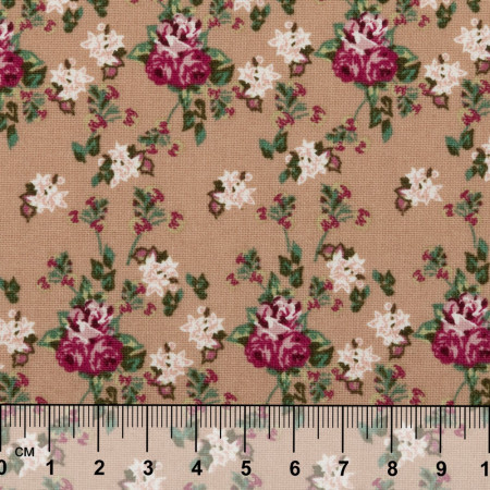 Ткань для пэчворка PEPPY ВИКТОРИАНСКИЕ РОЗЫ 50 x 55 см 146 ± 5 г/м2 100% хлопок ВР-07 бежевый
