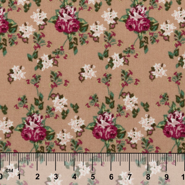 Ткань для пэчворка PEPPY ВИКТОРИАНСКИЕ РОЗЫ 50 x 55 см 146 ± 5 г/м2 100% хлопок ВР-07 бежевый