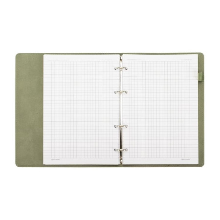 Тетрадь на кольцах 120л. А5 BRAUBERG "ELEGANT" экокожа, с резинкой, оливковый S-405244