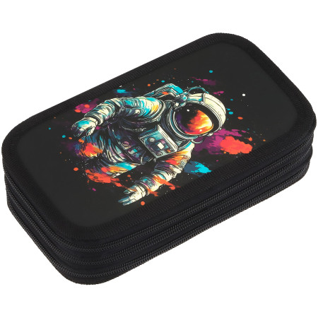 Пенал 3 отделения ArtSpace "Cosmic" 190 x 110, ламинированный картон, софт-тач RE-ПК3_60008