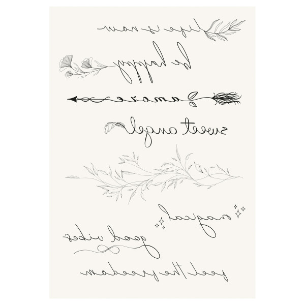 Наклейка-тату MESHU "Amazing letterings" 14.8 x 21 см, инд. уп., европодвес RE-MS_65532