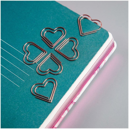 Скрепки фигурные 27 мм MESHU "Hearts" 6 шт пакет с европодвесом RE-MS_41587