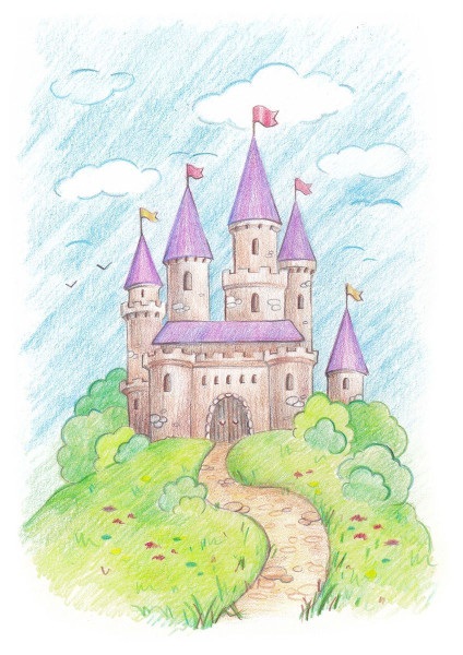 Скетч для раскраш. цветными карандашами ФРЕЯ "Замок принцессы Розы" 20.5 x 14.5 см 1 л RPSK-0053
