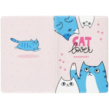 Обложка для паспорта MESHU "Cat Lover" ПВХ, 2 кармана RE-MS_47038