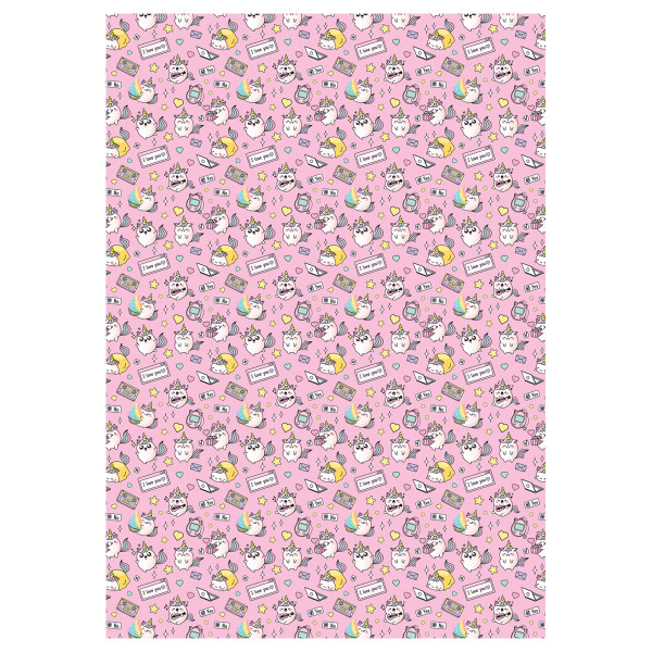 Упаковочная бумага глянцевая MESHU "Unicorn" 1л. 70 x 100 см 80 г/м2, ассорти, 1 шт RE-MS_62805