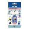 Ластик-точилка MILAN Capsule Peacock, 2 запасных ластика, контейнер ассорти, блистер ML-BYM10034PCK