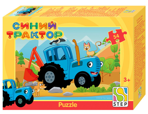 Пазл Step Puzzle 54 "Синий трактор" (Биг Папа) ассорти STP-71217