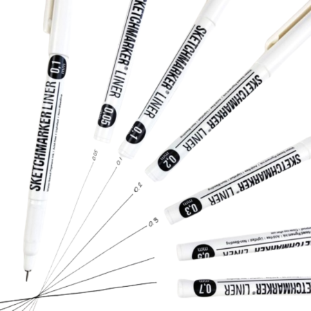 Набор ручек капиллярных (линеров) SKETCHMARKER 6 шт (0.05, 0.1, 0.2, 0.3, 0.5, 0.7 мм) MPSML-6SET