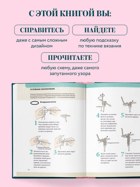 Книга: Вязание крючком. Полный японский справочник. 115 техник, приемов вязания, условных обозначений и их сочетаний. 2-е издание EKS-908904