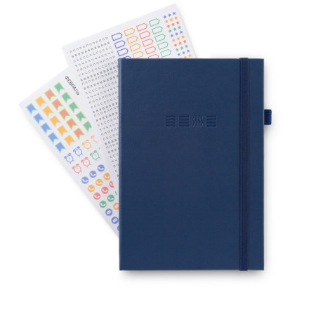 Блокнот для записей Стихия Bullet Journal 100 г/м2, 14 x 20 см, 80 л, жесткая обложка, тёмно-синий NP-ST04054