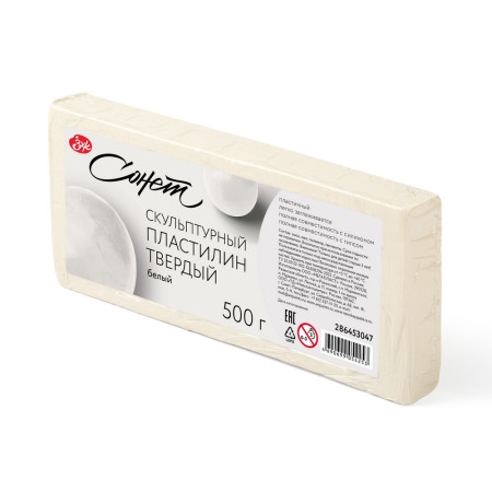 Пластилин скульптурный СОНЕТ 500 г белый твердый NP-286453047
