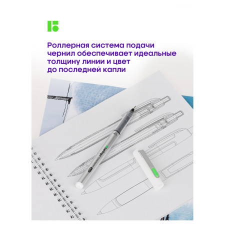 Ручка капиллярная Berlingo "Precision" черная, кисть RE-CK_50500