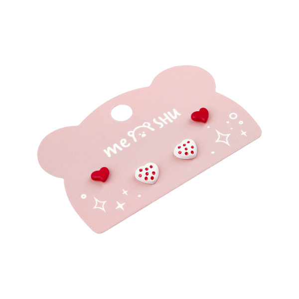 Серьги MESHU "Hearts" бижутерия, 2 пары, европодвес RE-MS_60698