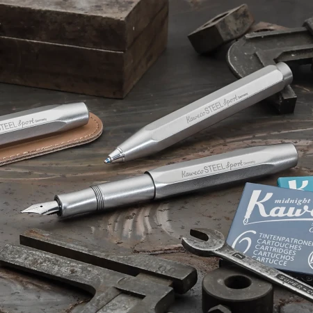 Ручка-роллер KAWECO STEEL Sport 0.7мм серебристый корпус  KAW-10001403