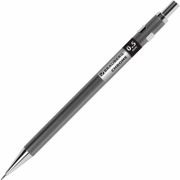 Карандаш механический BRAUBERG "CHROME" 0.5 мм металлический корпус S-181977