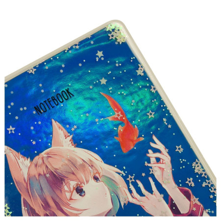Записная книжка А5 80л. MESHU "Magic world" ЛАЙТ, кожзам, съемная пластиковая обложка, глиттер, голография, блок в линию RE-MS_53507