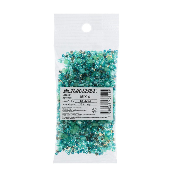 Бисер Япония TOHO MIX 4 25 г №3209 т.зеленый TOHO-MIX-3209