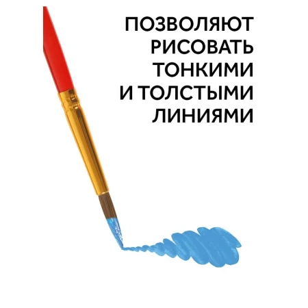 Набор кистей ГАММА "Классические" 5 шт пони, круглые № 1, 2, 3, 4, 5, блистер, европодвес RE-230818.01.01