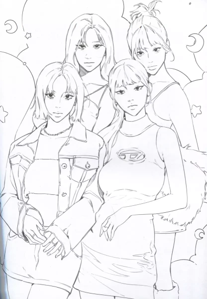 Раскраска: K-pop! Раскраска с участниками самых известных корейских групп EKS-895570