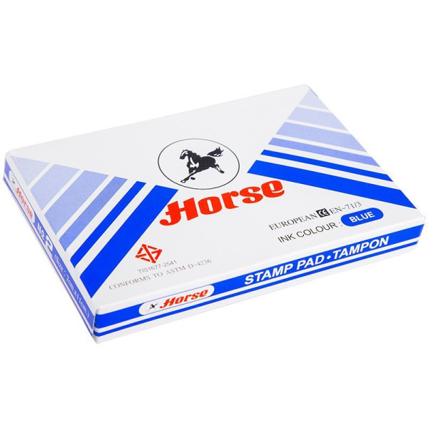 Штемпельная подушка Horse 110 x 70 мм синяя, металлическая RE-№2