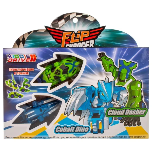 Машинка-трансформер FLIP CHANGER "Cloud Dasher и Cobalt Dino" UT-106010