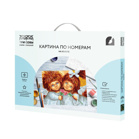Картина по номерам на холсте ТРИ СОВЫ "Ангелочки" 30 x 40 см, краски, кисть RE-КХ3040_53832