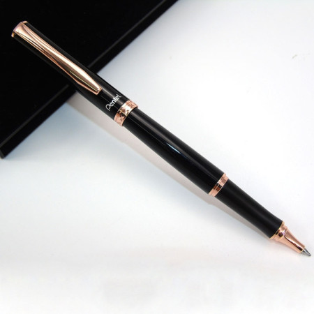 Ручка-роллер PENTEL 0.7 мм, гелевый синий стержень, в подарочном футляре K611APG-LR7CEBSET