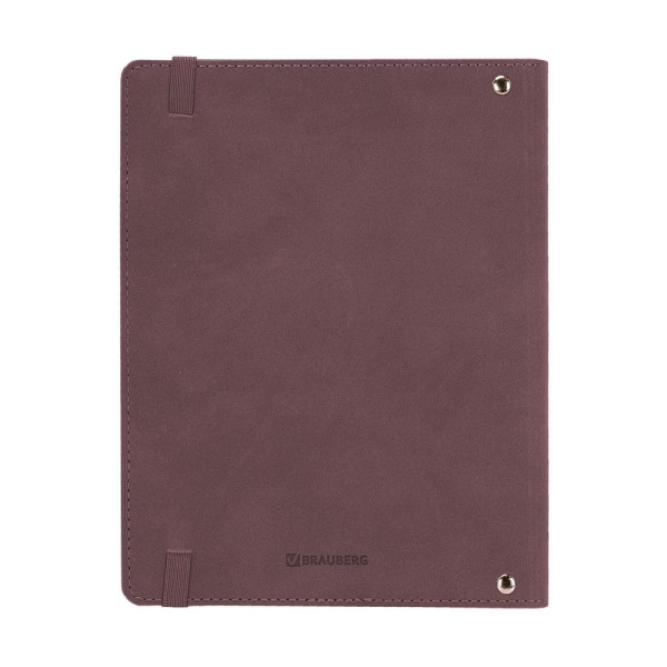 Тетрадь на кольцах 120л. А5 BRAUBERG "ELEGANT" экокожа, с резинкой, бургунди S-405245
