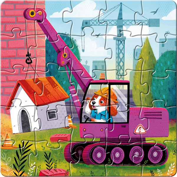 Деревянный детский пазл Step Puzzle "Стройка" 3 пазла 75 элементов STP-89922