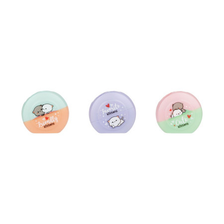 Точилка пластиковая MESHU "Cute kittens" 2 отверстия, ассорти RE-MS_54741