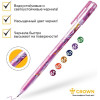 Набор гелевых ручек Crown "Glitter Metal Jell" 6 шт 6 цв 1.0 мм, с блестками, ПВХ уп., европодвес RE-MTJ-500GL/6