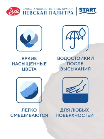 Краска акриловая Я-ХУДОЖНИК! глянцевая, банка 780 мл, 104 Белая NP-229145104