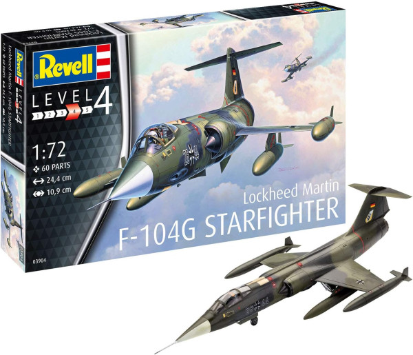 Сборная модель: REVELL Истребитель-бомбардировщик F-104G Starfighter 1:72, подарочный набор UT-63904