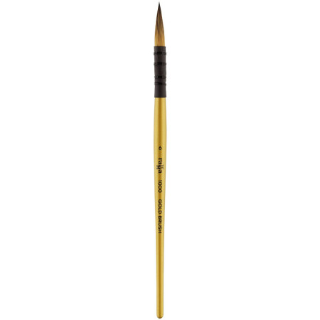 Кисть художественная синтетика ГАММА "Gold Brush" круглая №6 французское крепление, короткая ручка RE-1000006