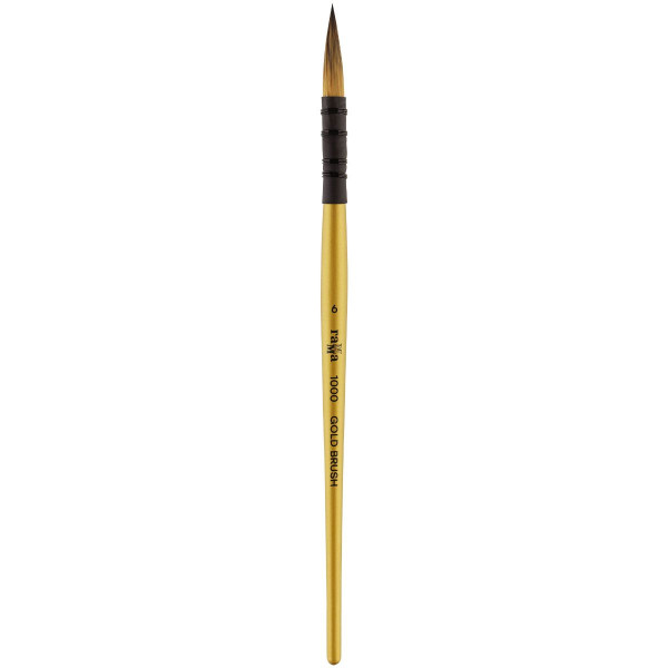 Кисть художественная синтетика ГАММА "Gold Brush" круглая №6 французское крепление, короткая ручка RE-1000006