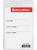 Бейдж вертикальный BRAUBERG 90 х 60 мм на синем шнурке S-235698