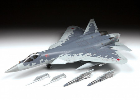 Сборная модель: Российский истребитель пятого поколения Су-57 (масштаб 1:48), З-4824