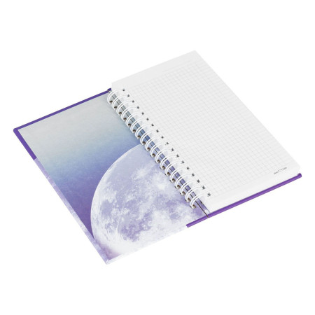 Записная книжка 95 x 175 мм 96л. MESHU "Moon light" на гребне, мат. ламинация, твердая обложка, выб. УФ-лак RE-MS_52915