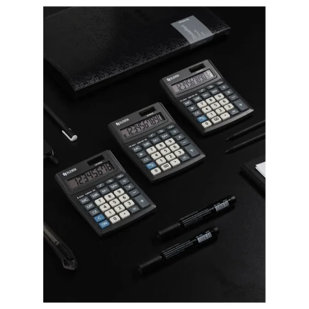 Калькулятор настольный Eleven Business Line 12 разрядов, двойное питание 102 x 137 x 31 мм, черный RE-CMB1201-BK